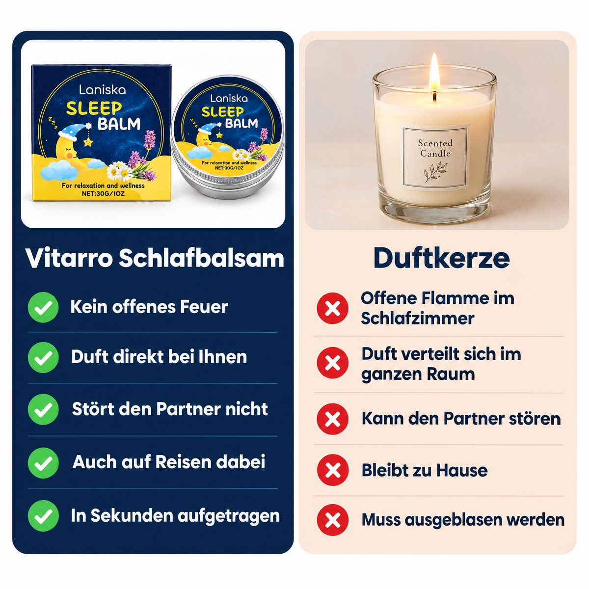 Schlafbalsam vs. Duftkerze